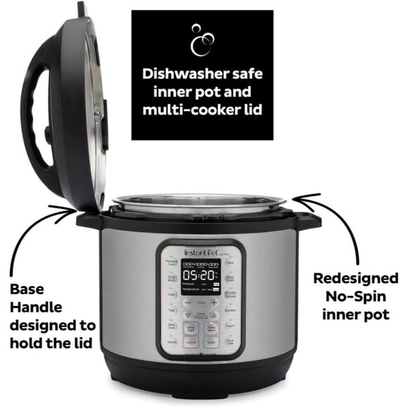 Instant Pot Duo Plus 9-in-1 Multicooker Stainless Steel 6 QT + App & Recipes NEW - Picture 5 of 16
